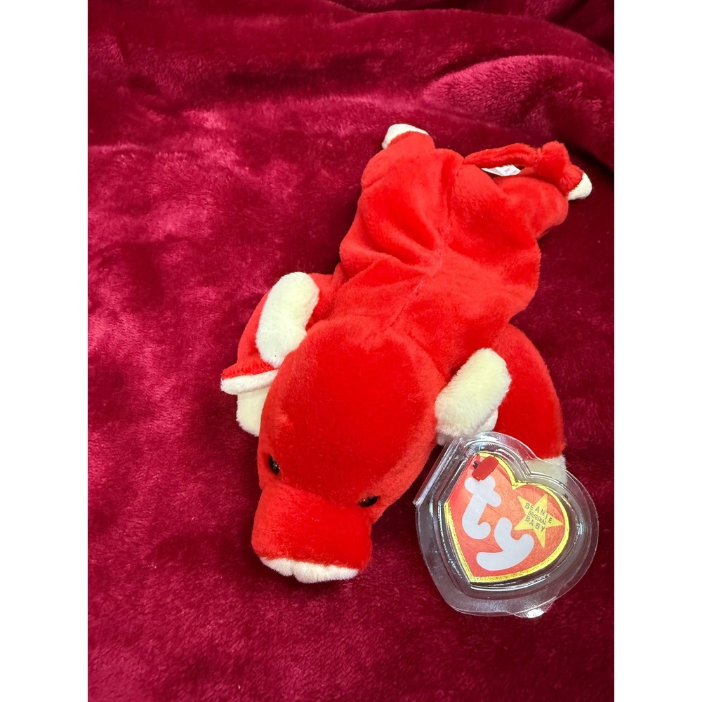 Ty Beanie Baby Snort Red Bull Plush Toy OS Red New Style 4002 Vintage 1995